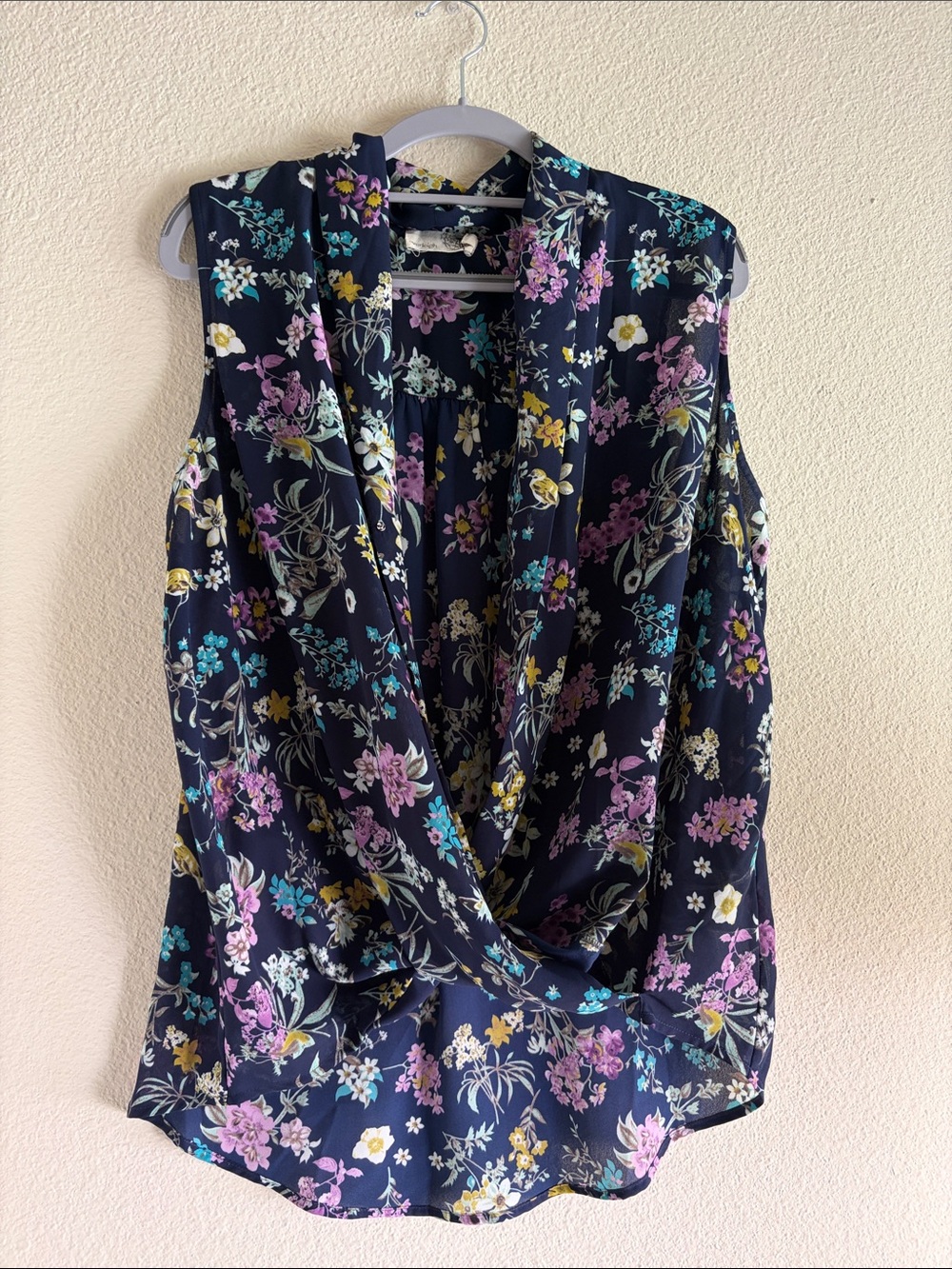 everleigh Navy Floral Sleeveless Surplice Camisole